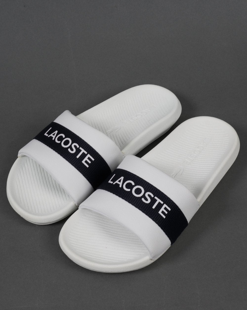 Lacoste Footwear Croco Slide White/Navy