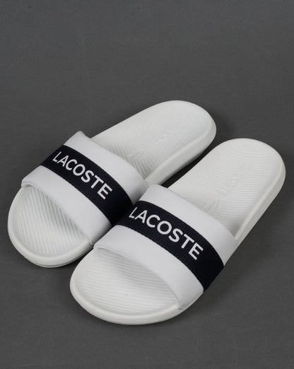 Lacoste Footwear Croco Slide Weiß/Marineblau