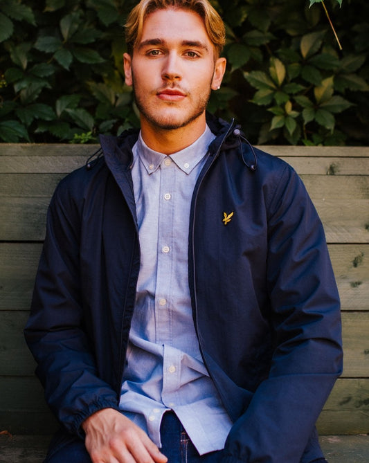 Lyle And Scott – Durchgehende Kapuzenjacke mit Reißverschluss in Marineblau