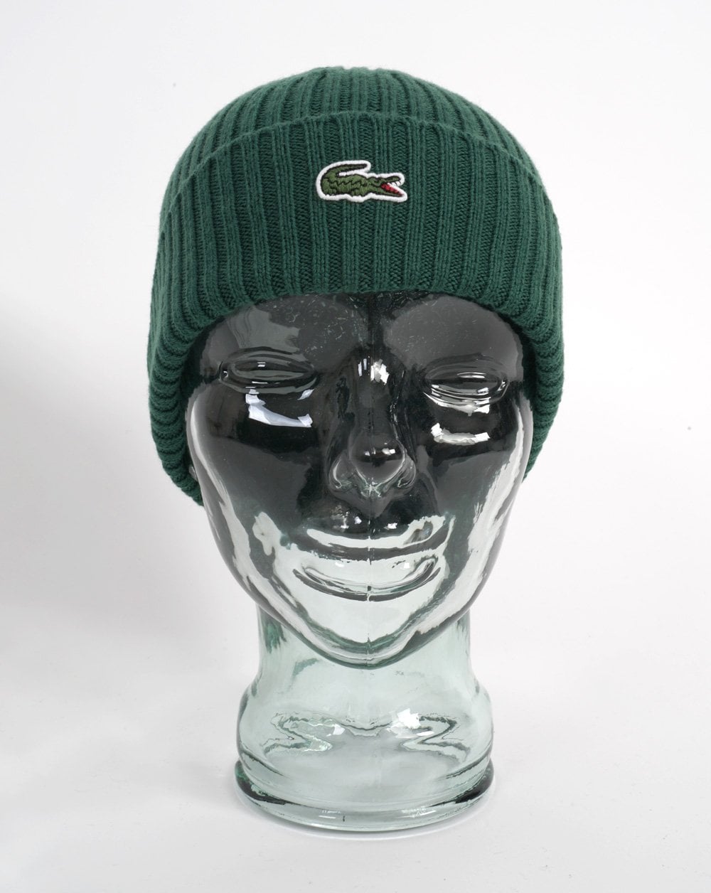 Lacoste Ribbed Wool Beanie Green