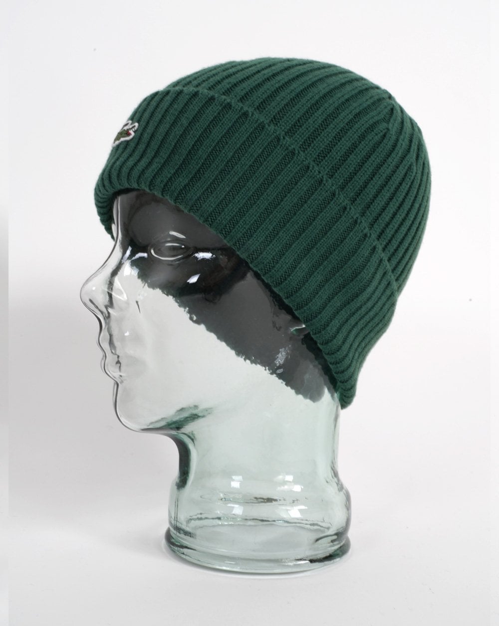 Lacoste Ribbed Wool Beanie Green