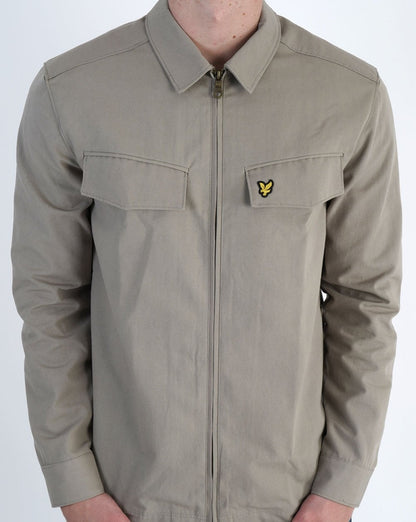 Lyle &amp; Scott – Überhemd mit Tasche in Khaki-Rauch