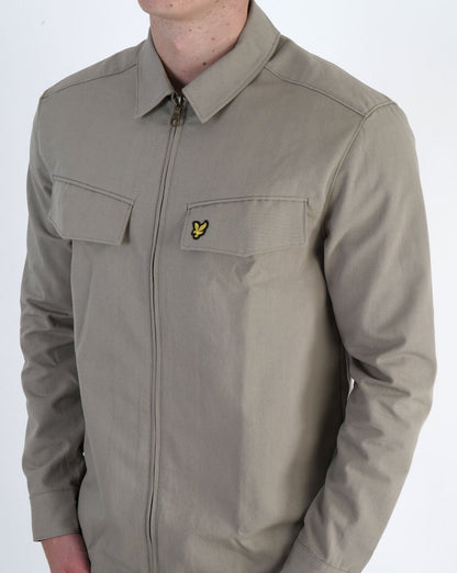Lyle &amp; Scott – Überhemd mit Tasche in Khaki-Rauch
