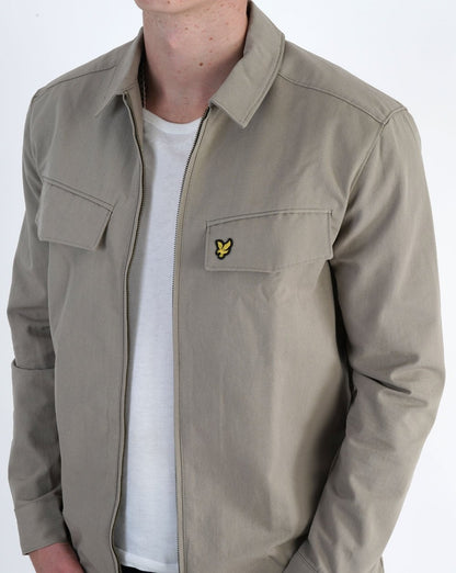 Lyle &amp; Scott – Überhemd mit Tasche in Khaki-Rauch