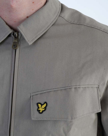Lyle &amp; Scott – Überhemd mit Tasche in Khaki-Rauch