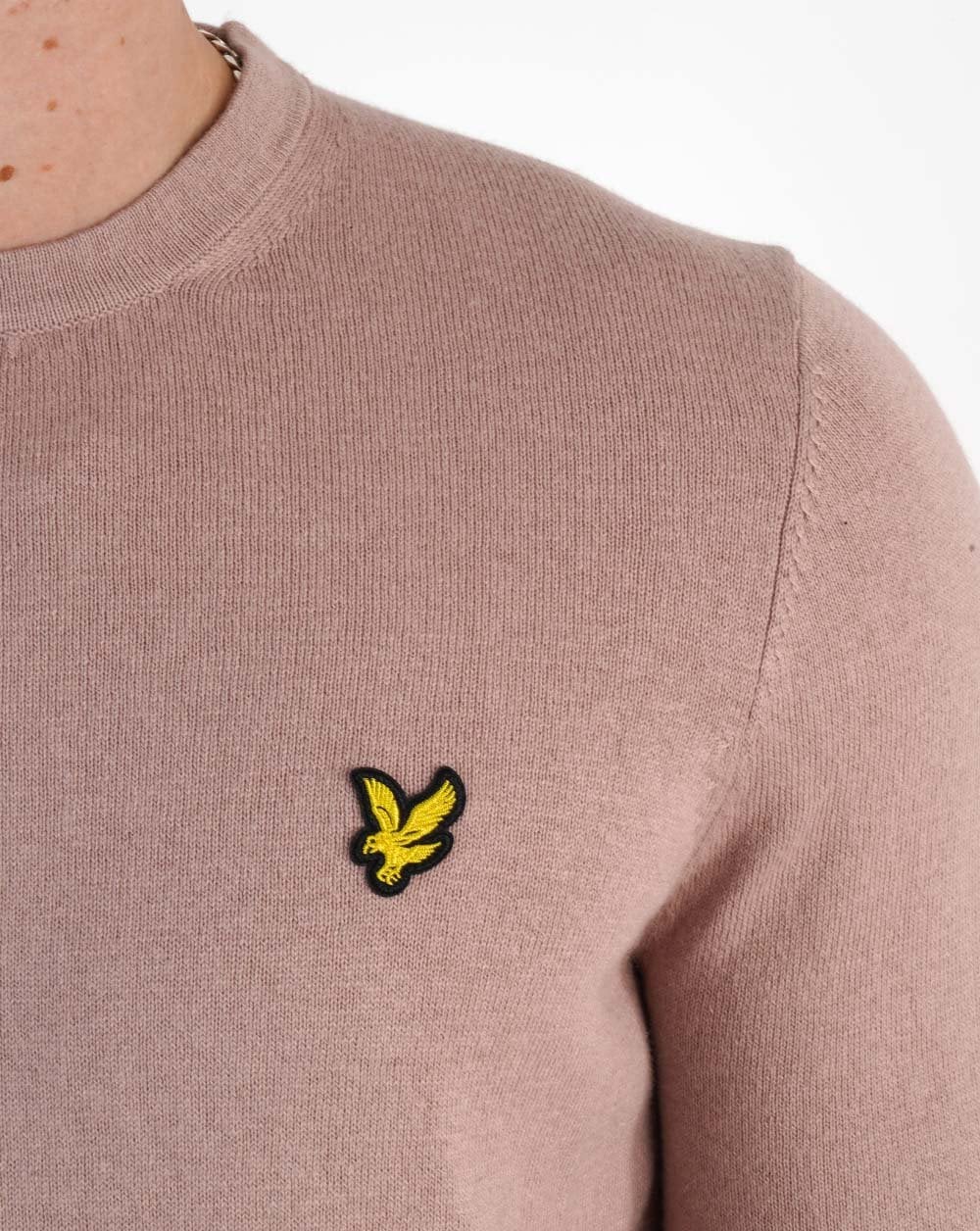 Lyle & Scott Cotton Merino Crew Jumper Mauve Dusk