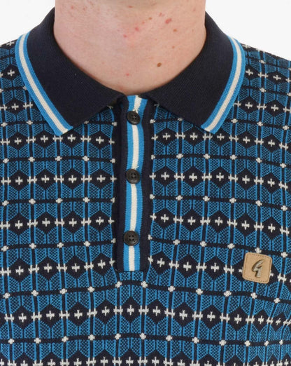 Gabicci Vintage Ernest LS Strickpolo Marineblau