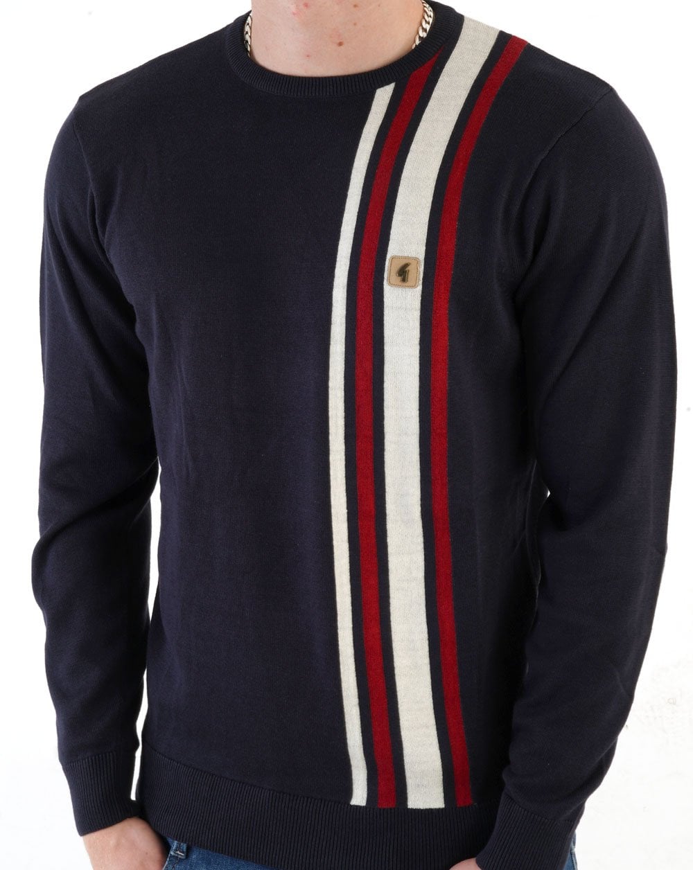 Gabicci Vintage Gestreifter Strickpullover Marineblau
