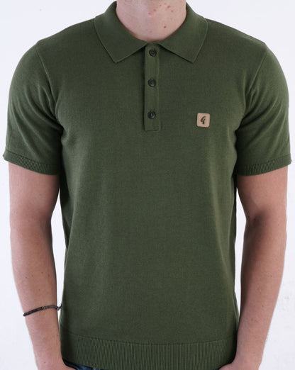 Gabicci Vintage Jackson Strickpolo Olivgrün