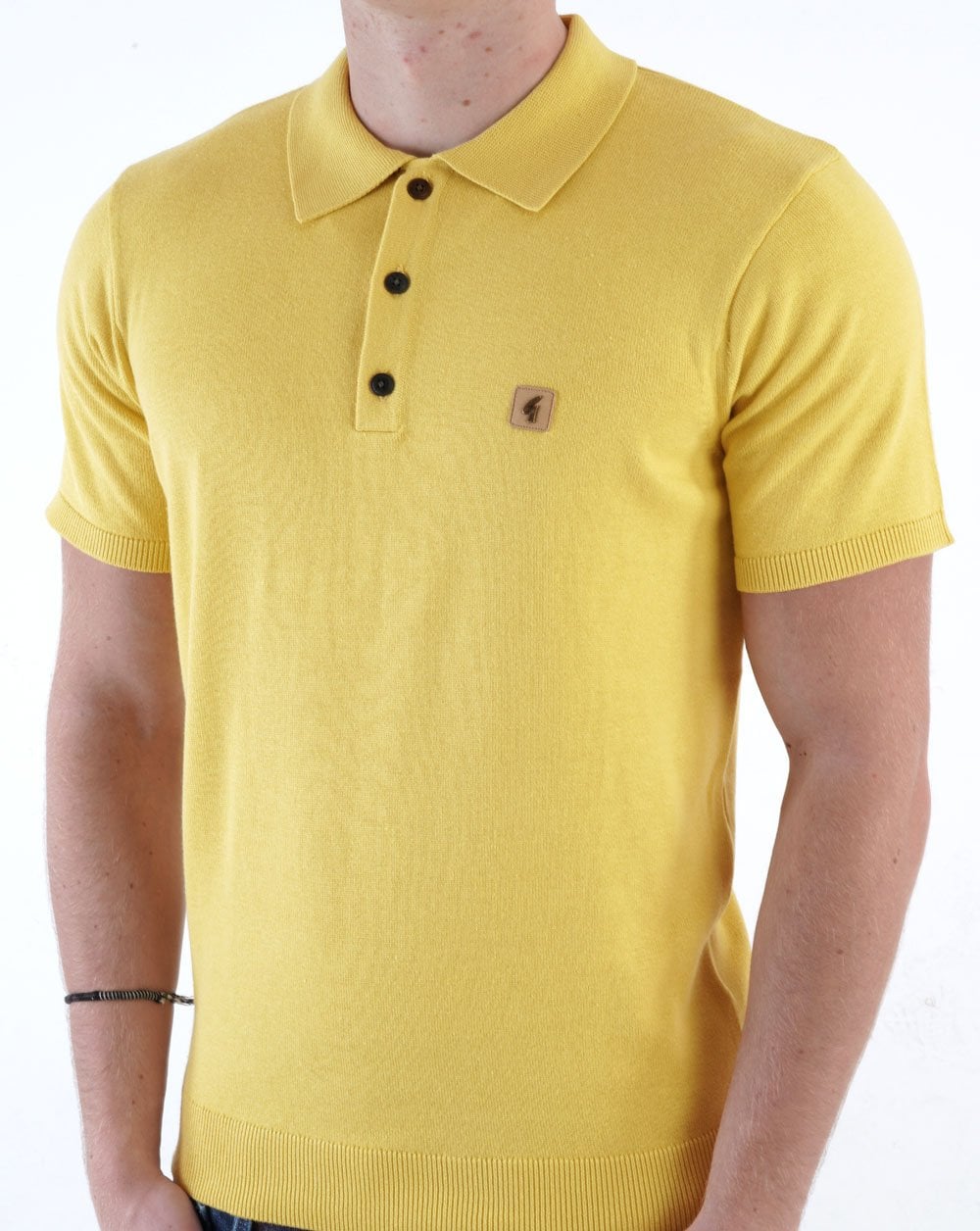 Gabicci Vintage Jackson Knitted Polo Citron