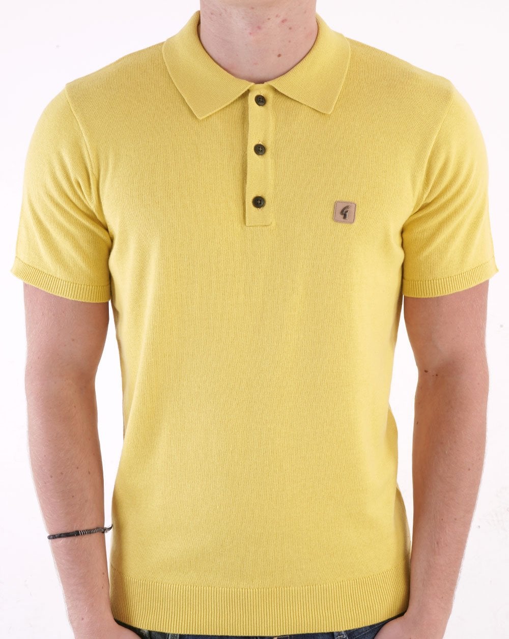Gabicci Vintage Jackson Knitted Polo Citron