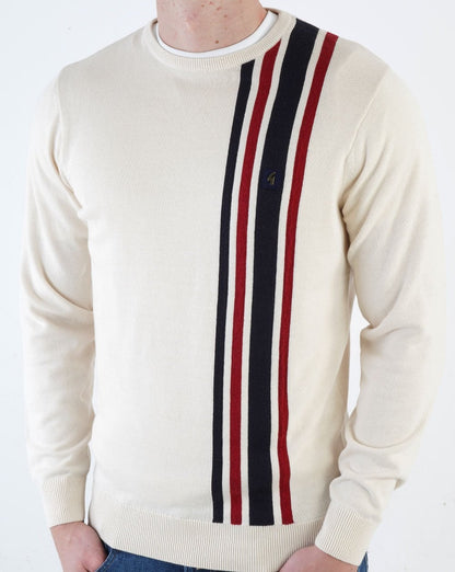 Gabicci Vintage Gestreifter Strickpullover Creme