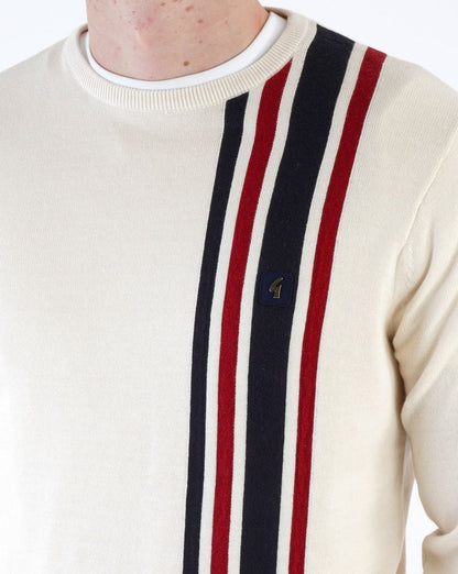 Gabicci Vintage Gestreifter Strickpullover Creme