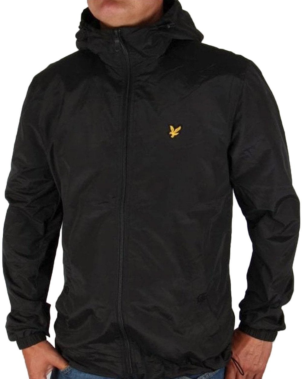 Lyle And Scott – Schwarze Kapuzenjacke mit durchgehendem Reißverschluss