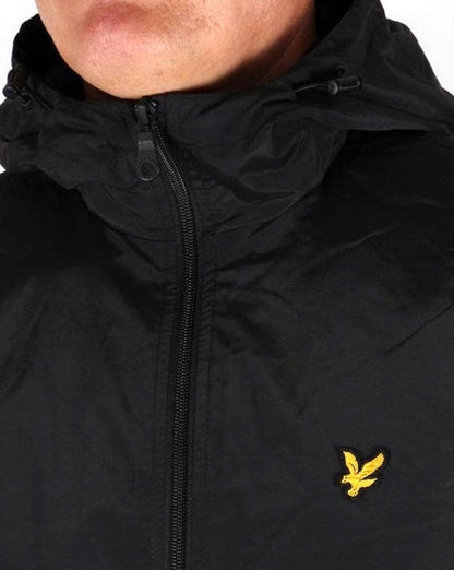Lyle And Scott – Schwarze Kapuzenjacke mit durchgehendem Reißverschluss