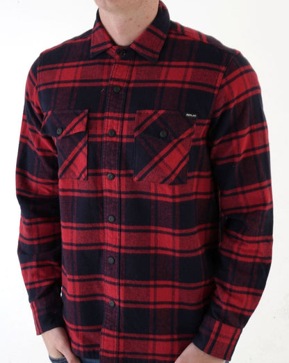 Replay Kariertes Flanellhemd Marineblau/Rot