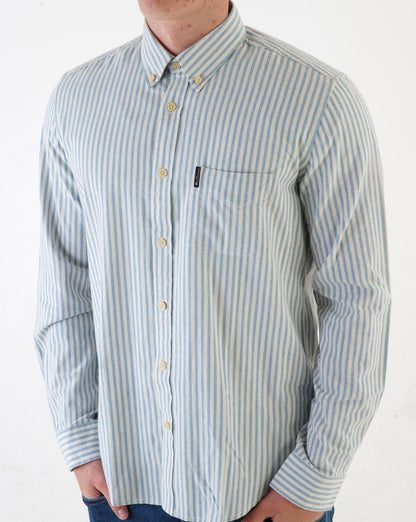 Ben Sherman – Oxford-Streifenhemd aus recycelter Baumwolle, Hellblau
