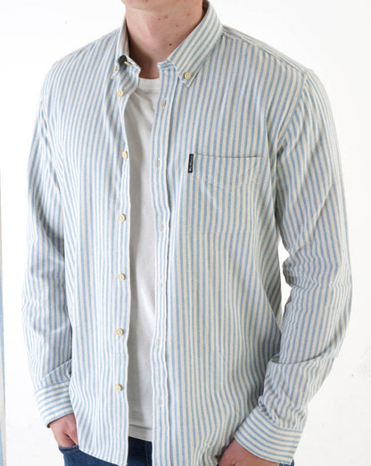 Ben Sherman – Oxford-Streifenhemd aus recycelter Baumwolle, Hellblau