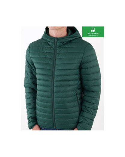 Benetton Leichte Pufferjacke Dunkelgrün