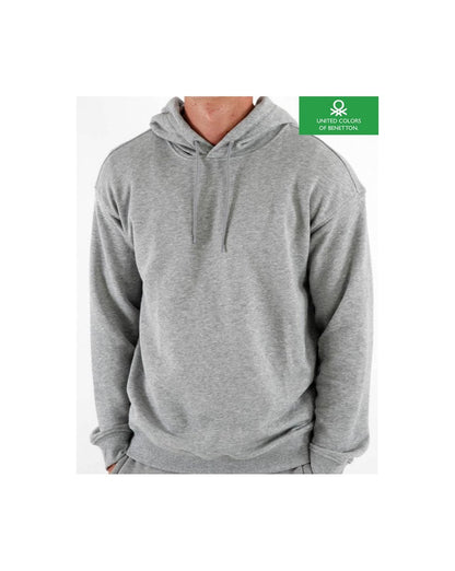Benetton Baumwoll-Hoodie Graumeliert