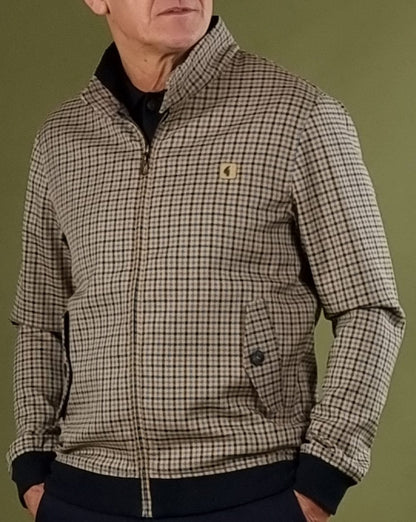 Gabicci Vintage Hadrian Karierte Harrington-Jacke Beige