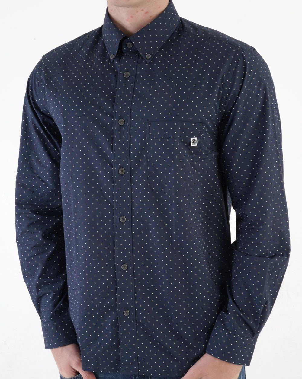 Pretty Green Dot Shirt Marineblau