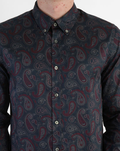 Pretty Green Hamilton Paisley Hemd Burgund