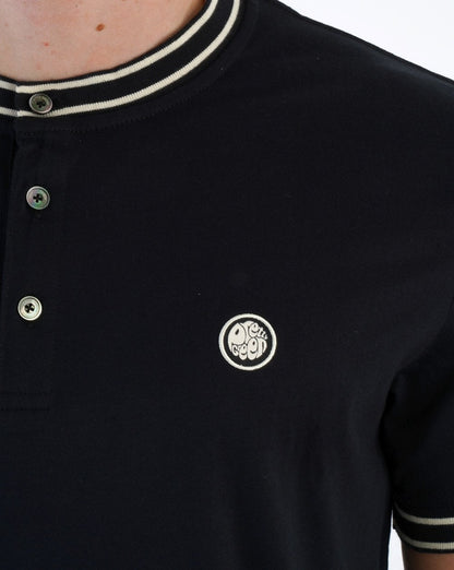 Pretty Green Beta Henley T-Shirt Schwarz