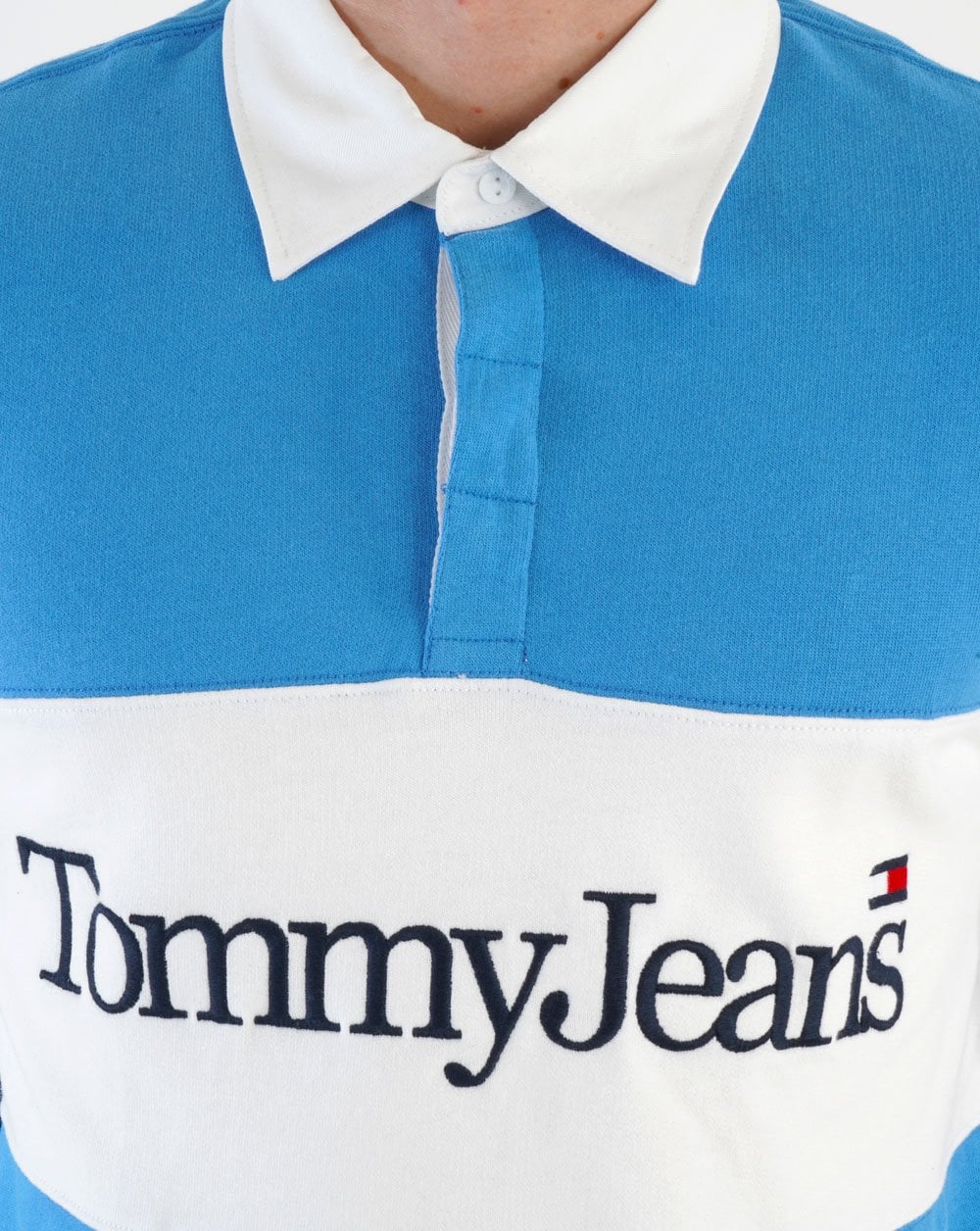 Tommy Jeans Rugby-Shirt in Blau mit Farbblockdesign