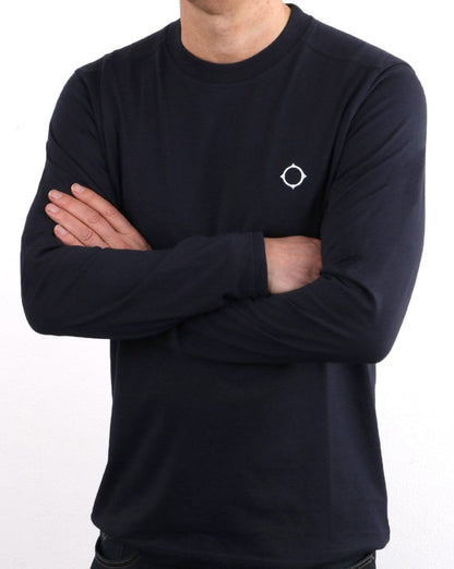 Ma.strum – Langärmliges Icon-T-Shirt in Marineblau