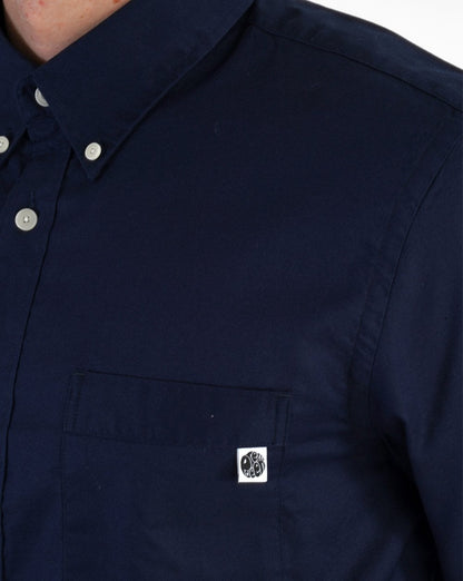 Pretty Green Oxford Langarmhemd Marineblau