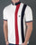 Trojan Stripe Front Zip Funnel Ecru