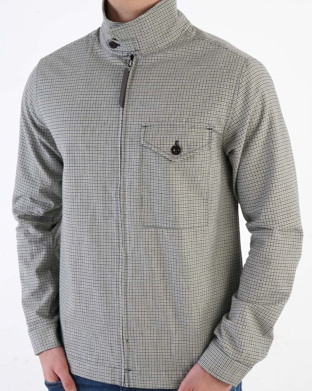 Pretty Green Houndstooth Overshirt Multi Colour