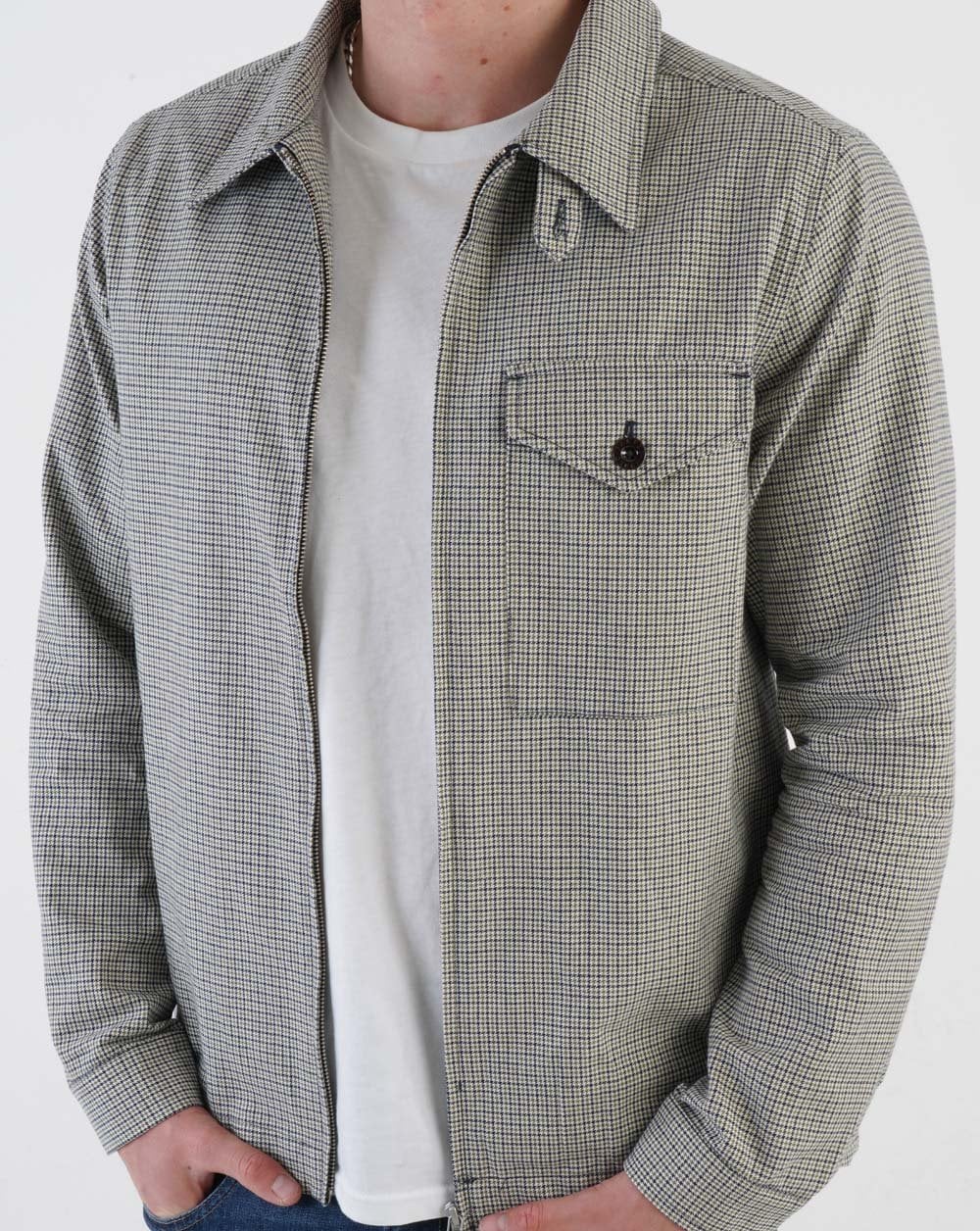 Pretty Green Houndstooth Overshirt Multi Colour