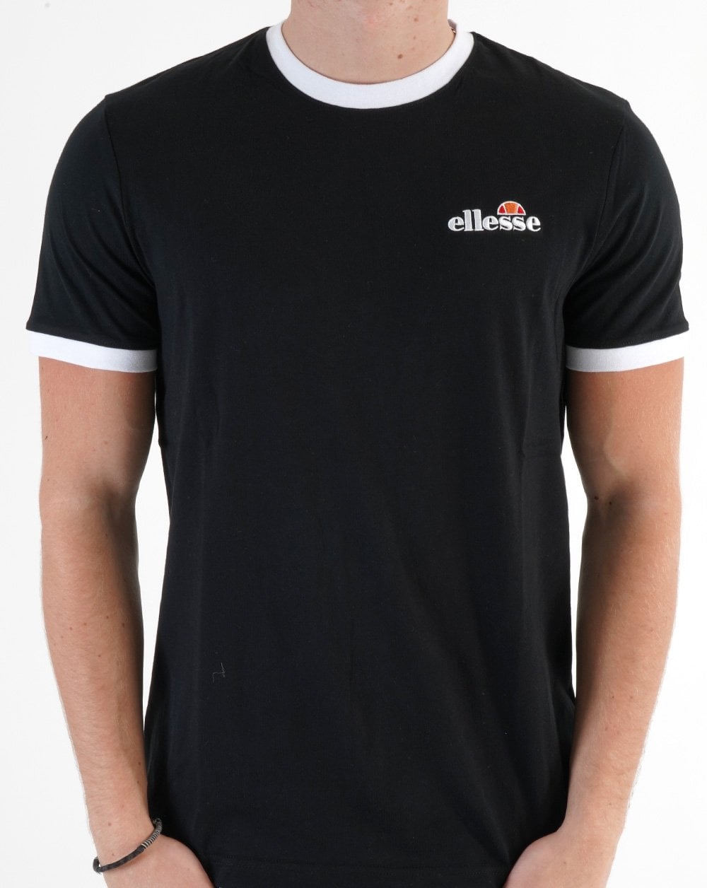 Ellesse Ringer T Shirt Black