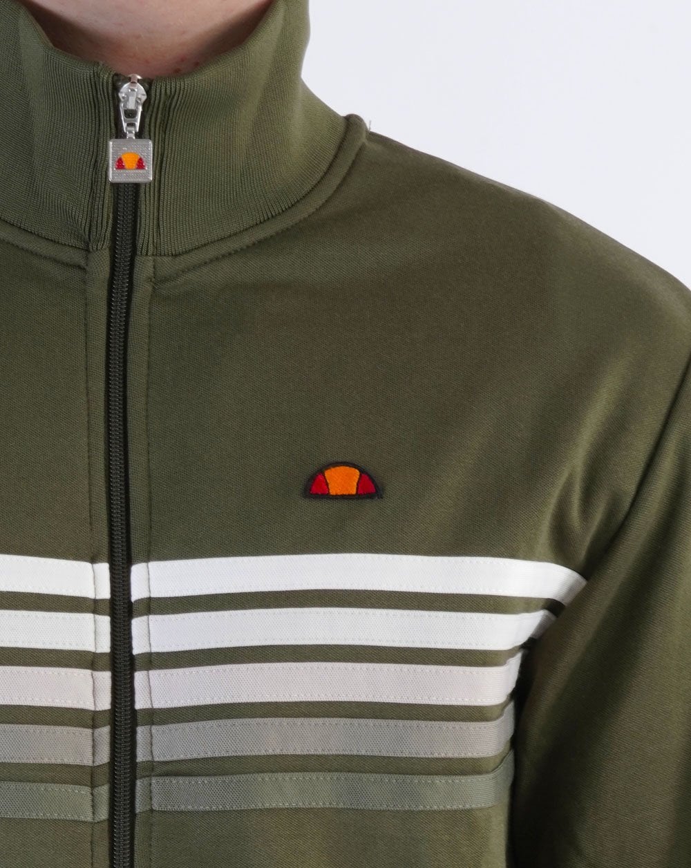 Ellesse Faded Multi Stripe Track Top Khaki Green