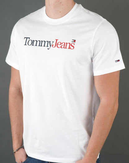 Tommy Jeans Logo T-Shirt Weiß