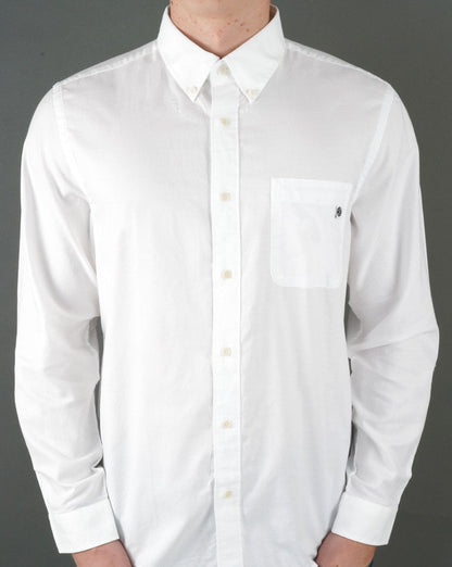 Pretty Green Oxford Langarmhemd Weiß