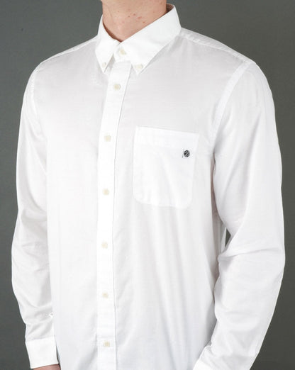 Pretty Green Oxford Langarmhemd Weiß