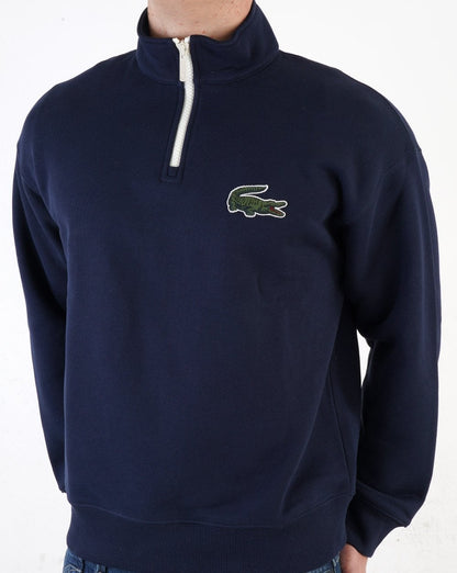 Lacoste – Sweatshirt mit 1/4-Reißverschluss, Marineblau