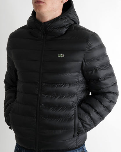 Lacoste Steppjacke mit Kapuze Schwarz