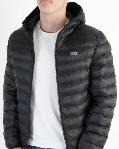 Lacoste Steppjacke mit Kapuze Schwarz