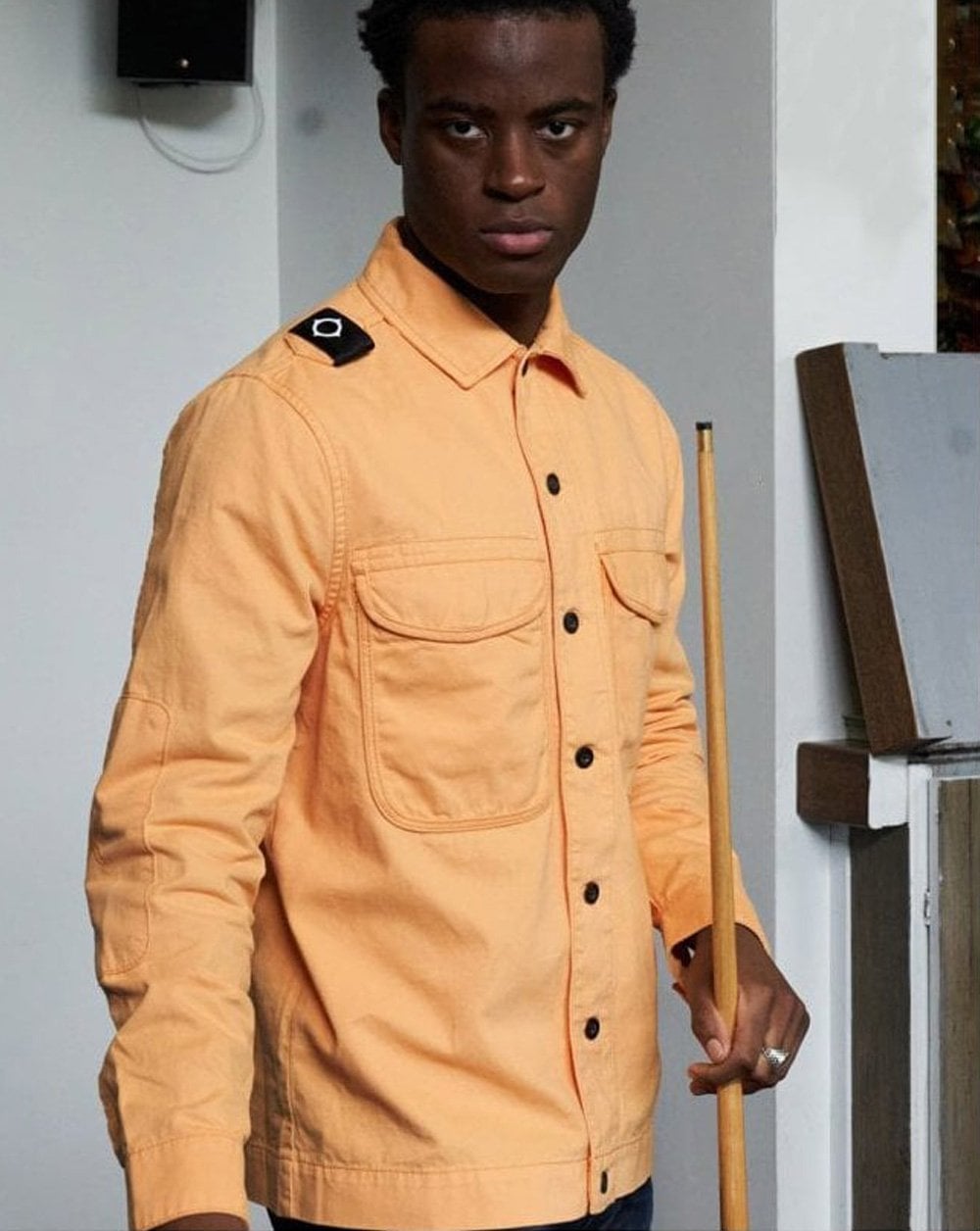 Ma.strum Overshirt mit zwei Taschen Orange