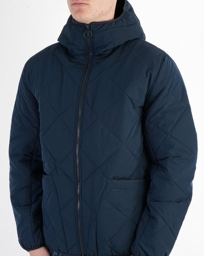 Barbour – Liddesdale – Steppjacke mit Kapuze in Marineblau