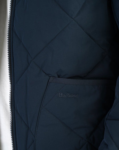 Barbour – Liddesdale – Steppjacke mit Kapuze in Marineblau