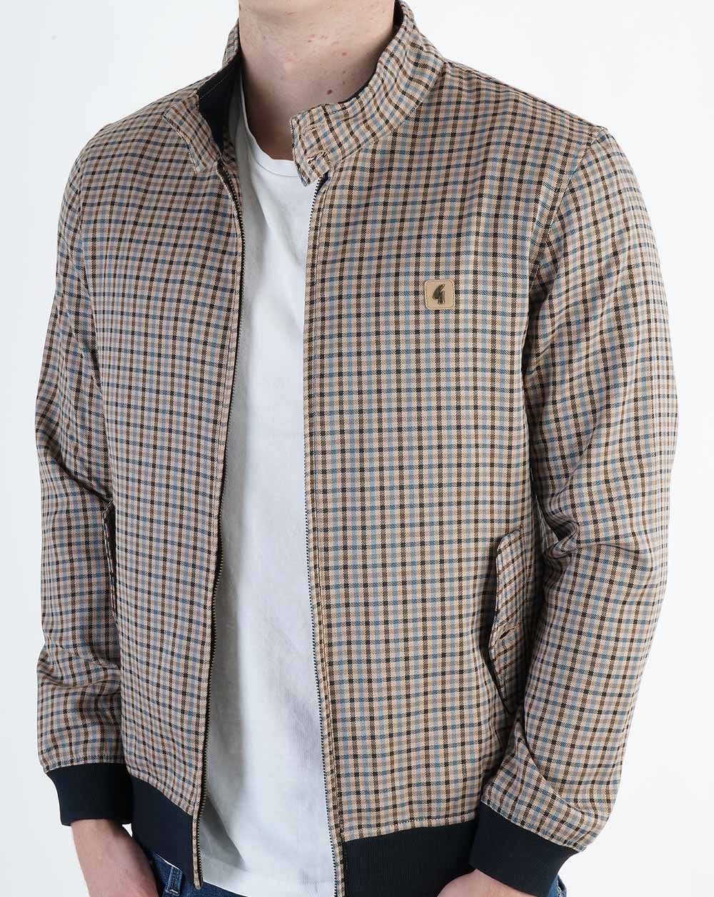 Gabicci Vintage Hadrian Karierte Harrington-Jacke Beige