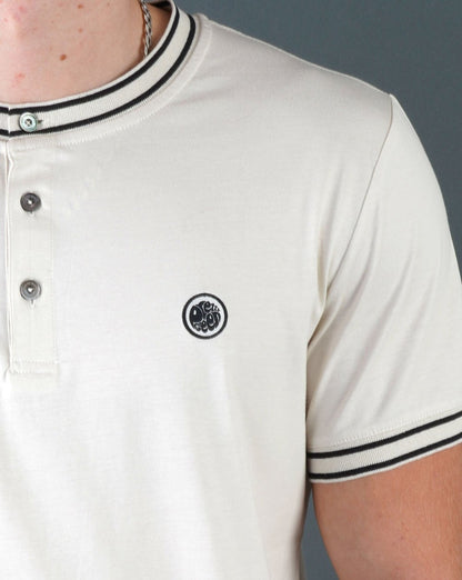 Pretty Green Beta Henley T-Shirt Stein