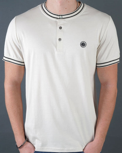 Pretty Green Beta Henley T-Shirt Stein