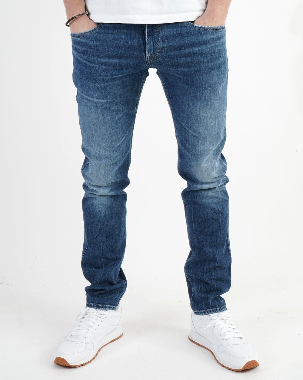 Replay Anbass Slim Fit Jeans Mittelblau
