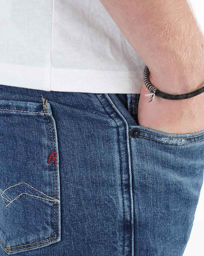 Replay Anbass Slim Fit Jeans Mittelblau